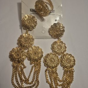Heavy Gold plated earring and ring