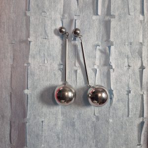 Silver dropping earring